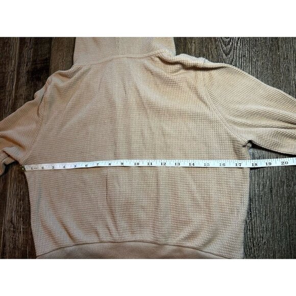 TNA Aritzia Waffle Knit Full Zip Hoodie in Tan Size Small - Picture 5 of 5